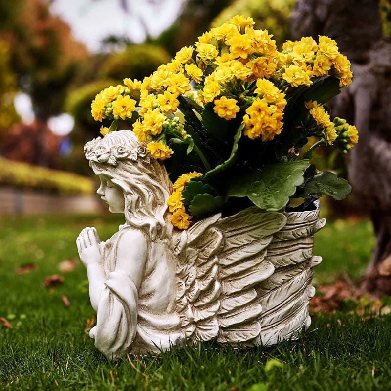 Classical Antique Resin Garden Angel Planters-xinru