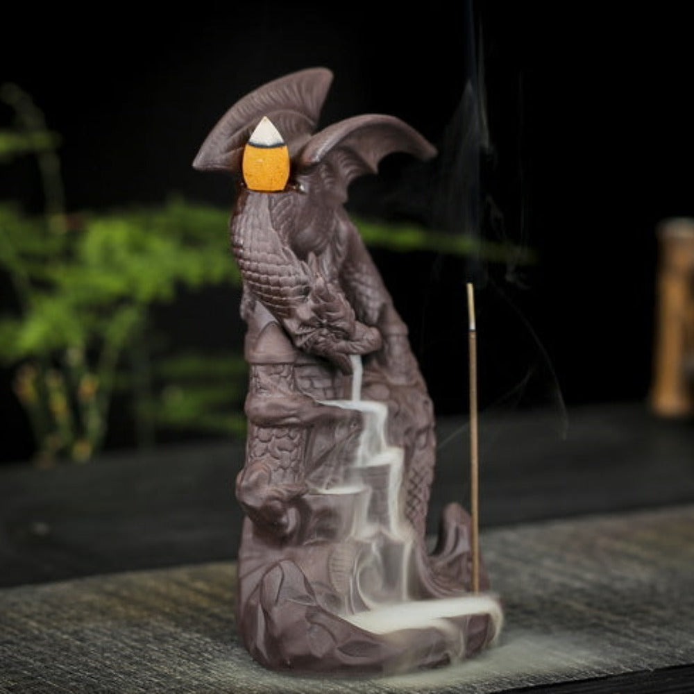 Mystic Dragon Waterfall Down Flow Draft Incense Burner-xinru