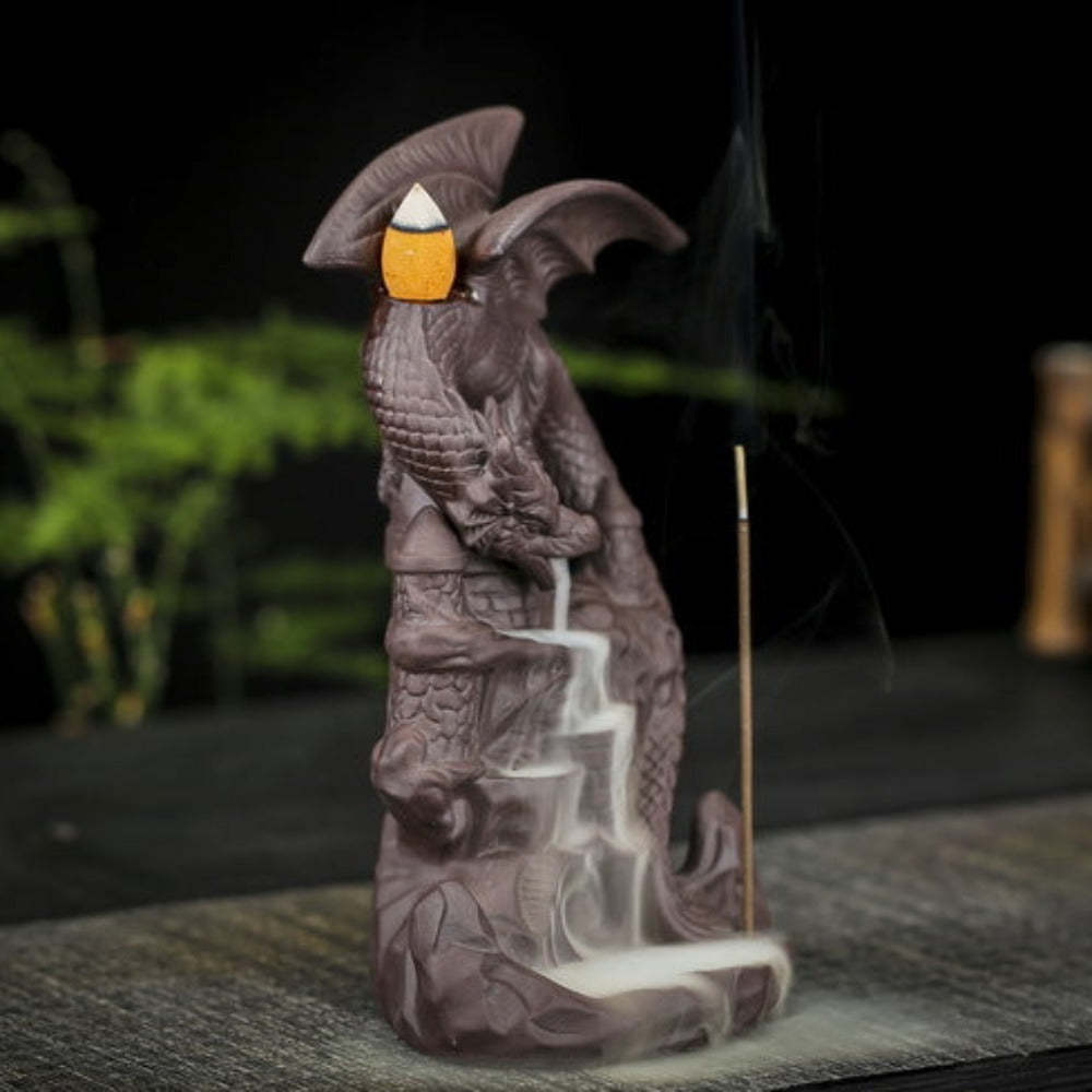 Mystic Dragon Waterfall Down Flow Draft Incense Burner-xinru