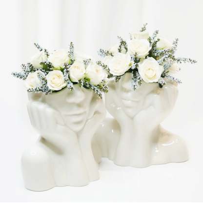 Hands on Cheeks Face Vase-xinru shop