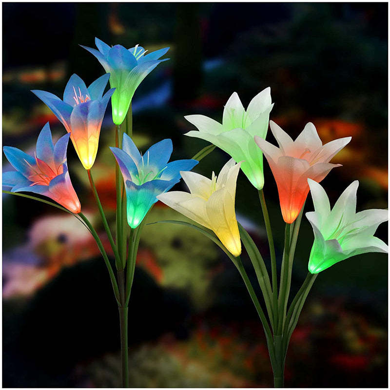 Outdoor Solar Lily Multicolor Variation LED Light-xinru