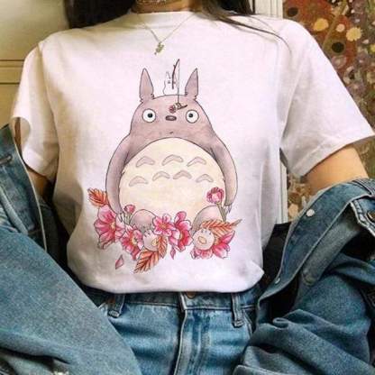 Totoro Studio Ghibli Harajuku Kawaii T-Shirt For Women Ullzang Miyazaki Hayao Tshirt-xinru