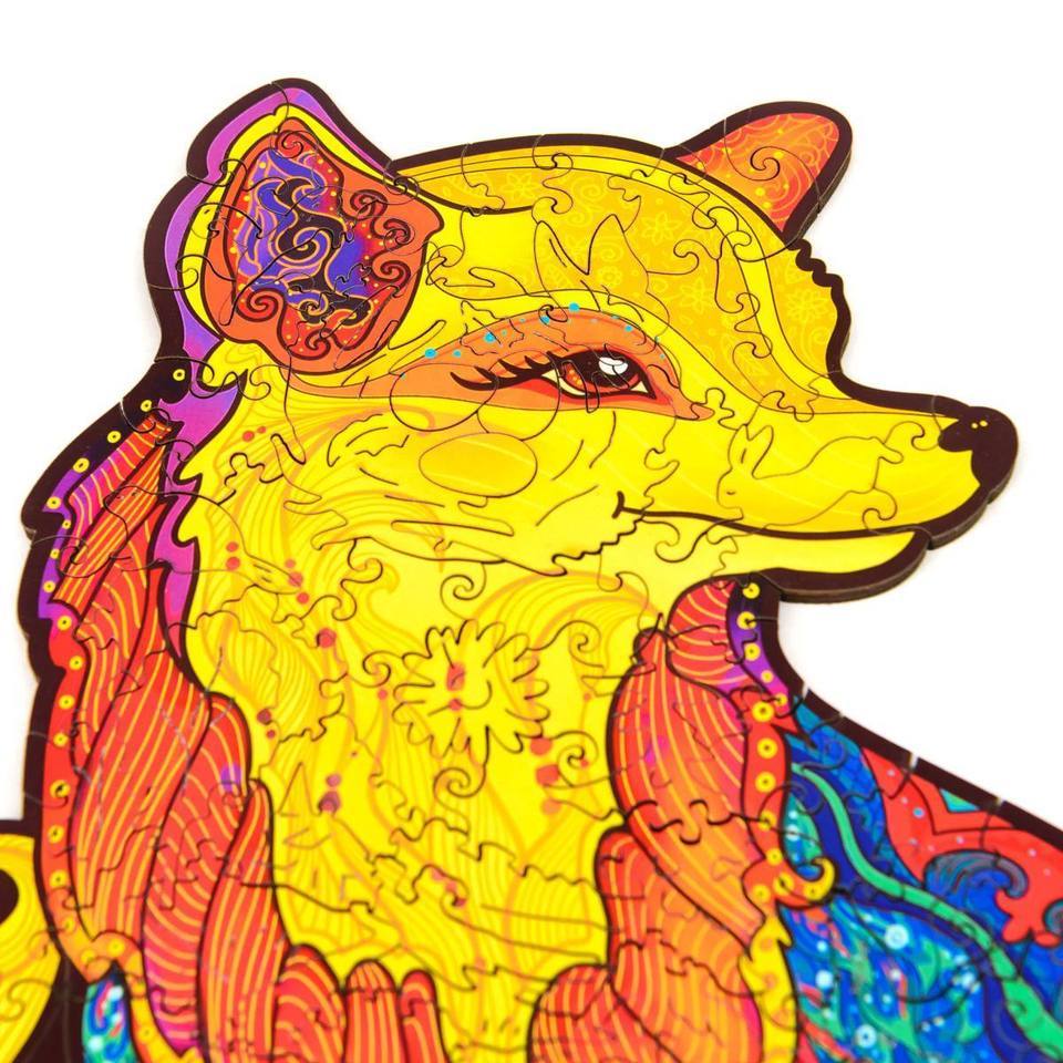 Unique Alluring Fox Wooden Puzzle Jigsaw With Box-xinru