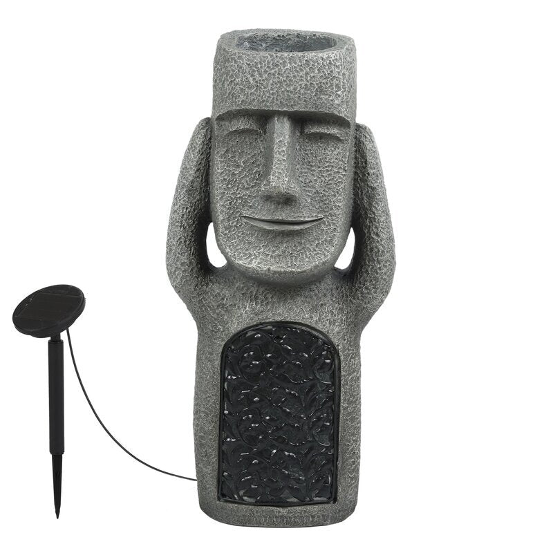 See Hear Speak Gray Mgo Set 3 Garden Easter Solar Statues-xinru