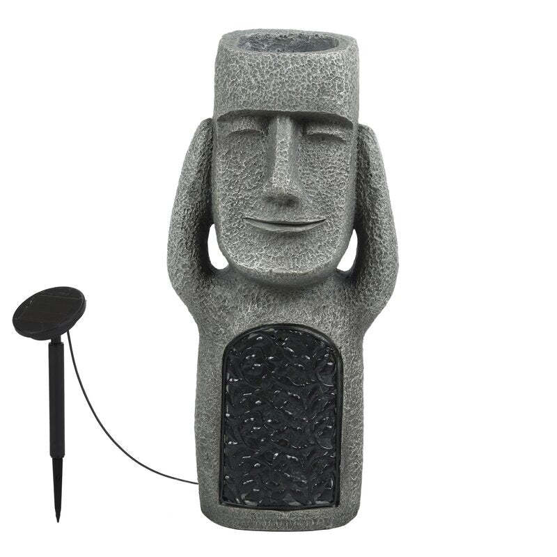 See Hear Speak Gray Mgo Set 3 Garden Easter Solar Statues-xinru
