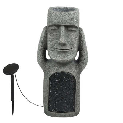 See Hear Speak Gray Mgo Set 3 Garden Easter Solar Statues-xinru