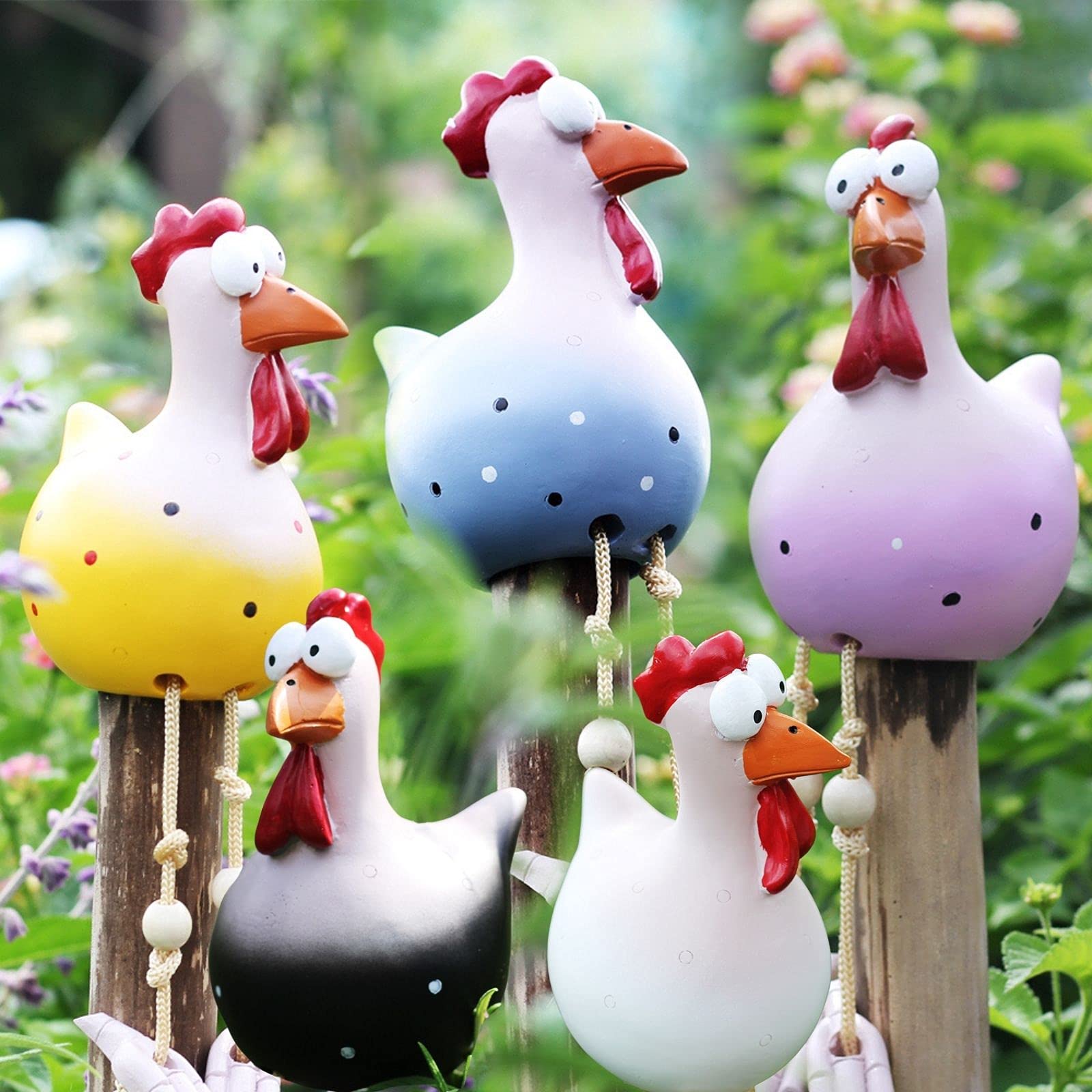 Resin Chicken Figurines Yard Art Decor-xinru