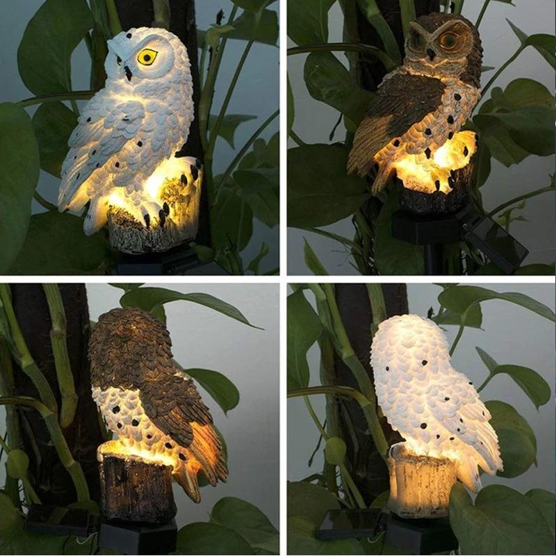Solar Garden LED Light Owl Animal Elf Lawn Decoration-xinru