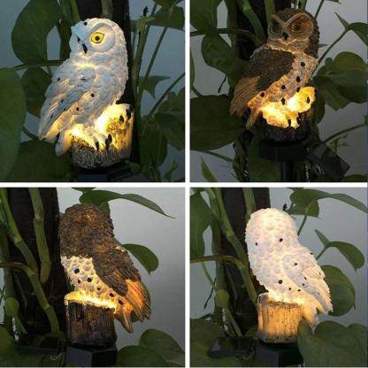 Solar Garden LED Light Owl Animal Elf Lawn Decoration-xinru