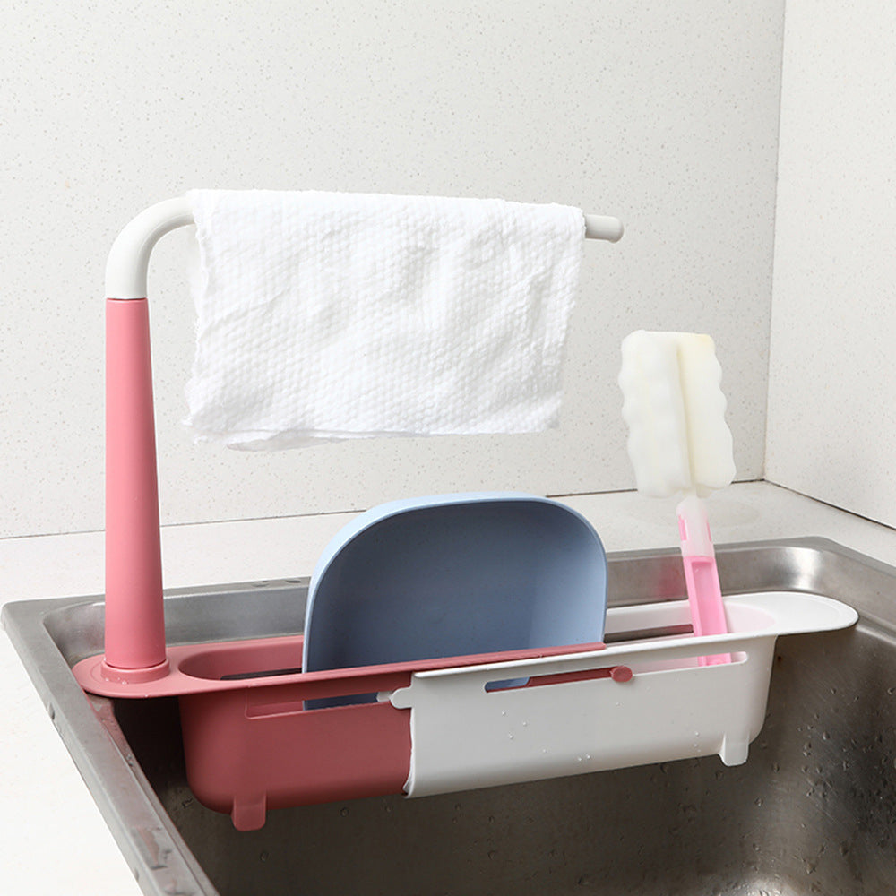 Adjustable Length Retractable Sink Storage Rack-xinru