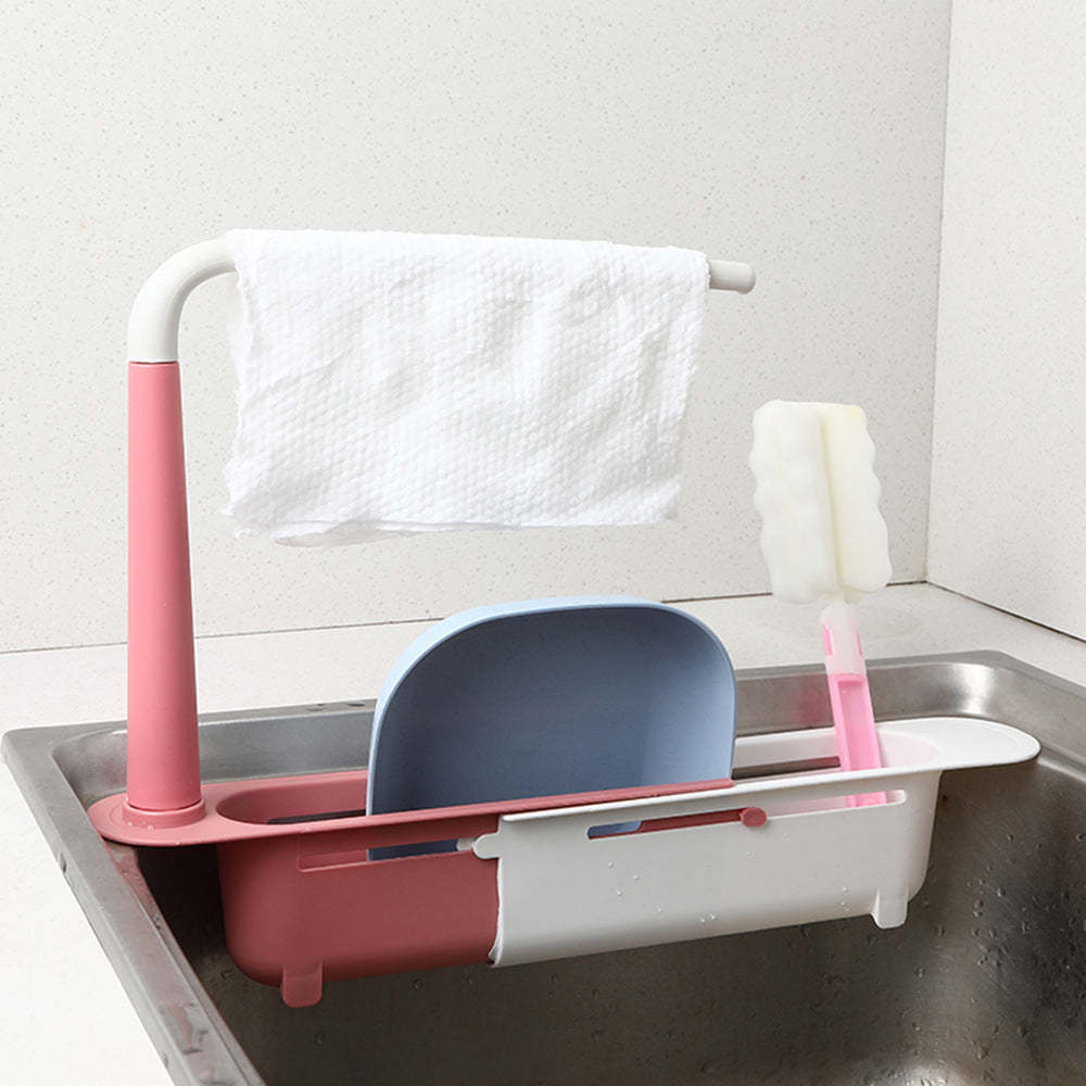 Adjustable Length Retractable Sink Storage Rack-xinru
