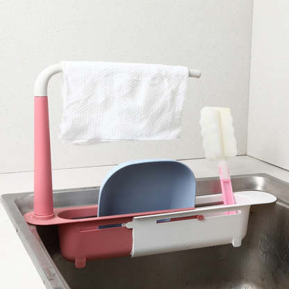 Adjustable Length Retractable Sink Storage Rack-xinru