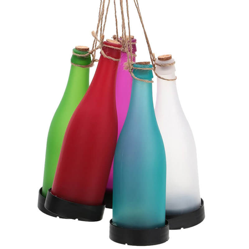 Solar Wine Bottle Light Outdoor Decoration Plastic LED Hanging Light-xinru