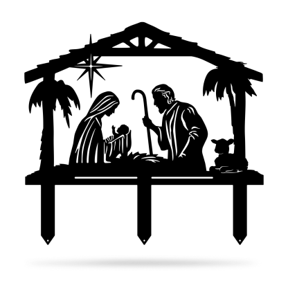 Nativity Scene Cut Metal Sign Metal Wall Art Metal House Sign-xinru
