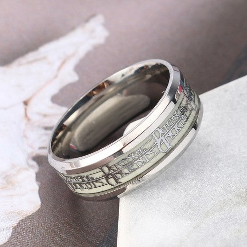 Men's Luminous Titanium Steel Ring Punk Statement Ring-xinru