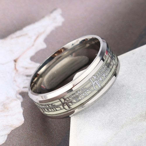 Men's Luminous Titanium Steel Ring Punk Statement Ring-xinru