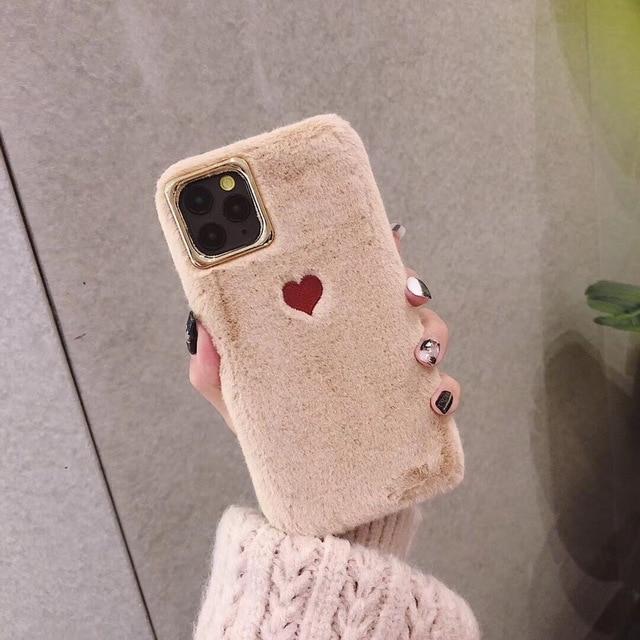 Cute Fluffy Heart Case-xinru