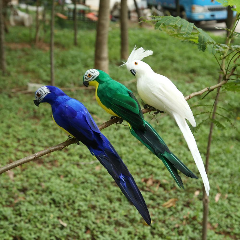 Handmade Foam Parrot Feather Figurine Ornament Fake Bird Garden Prop Decoration-xinru