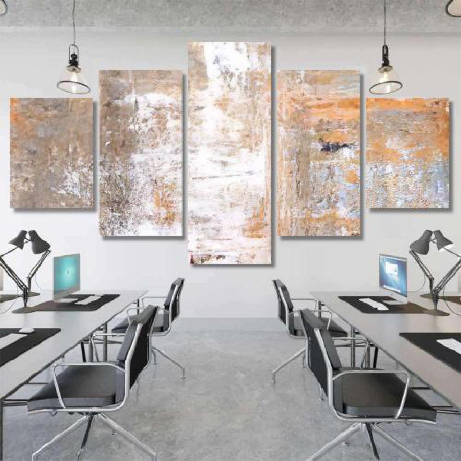 Brown Grey Abstract Art-xinru shop