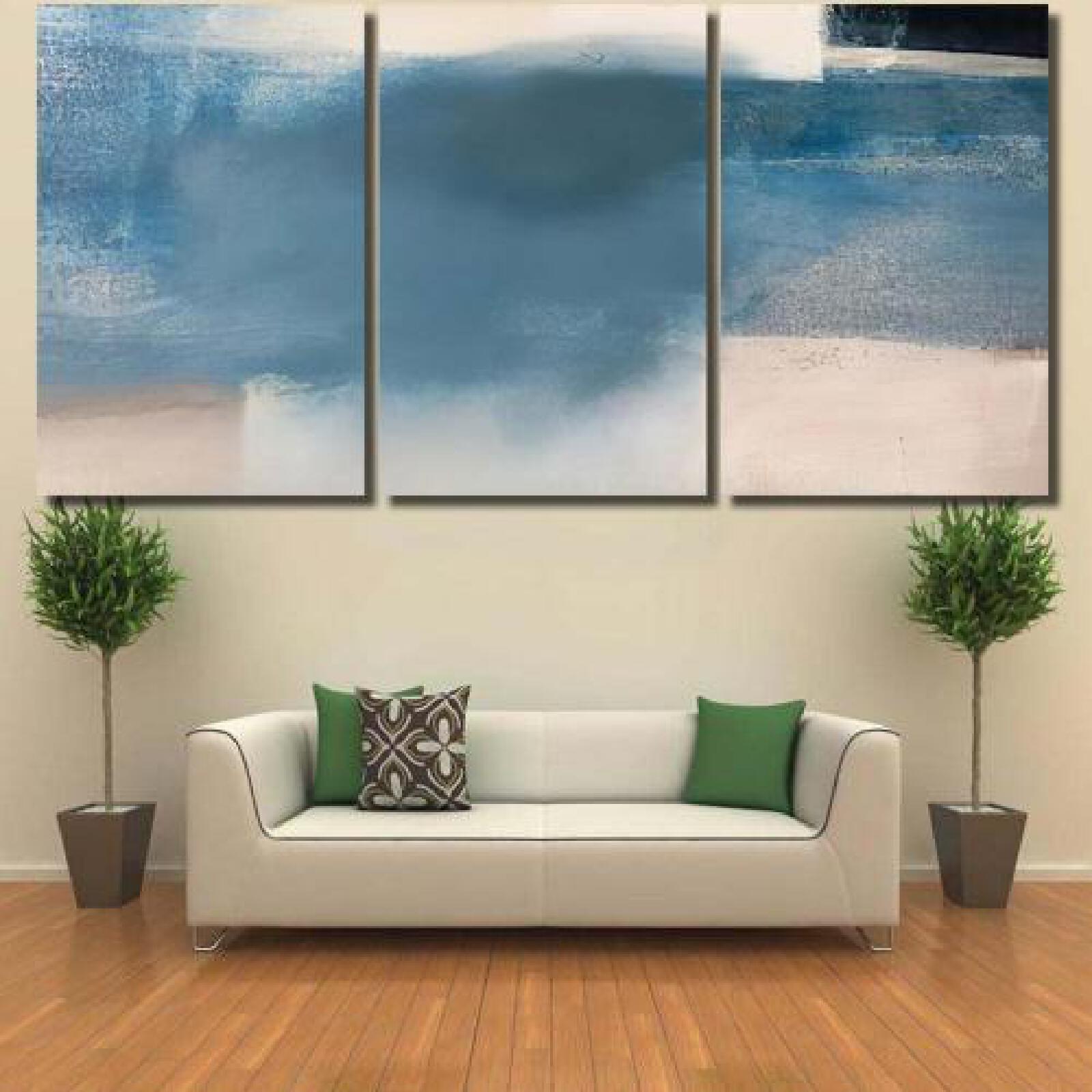 Blue Grey Abstract Art-xinru shop