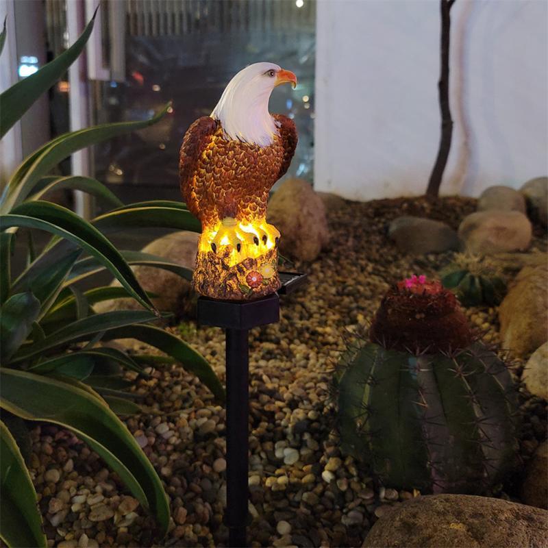 Waterproof Solar Powered Garden LED Lights Animal Eagle Lawn Ornament Lamp-xinru
