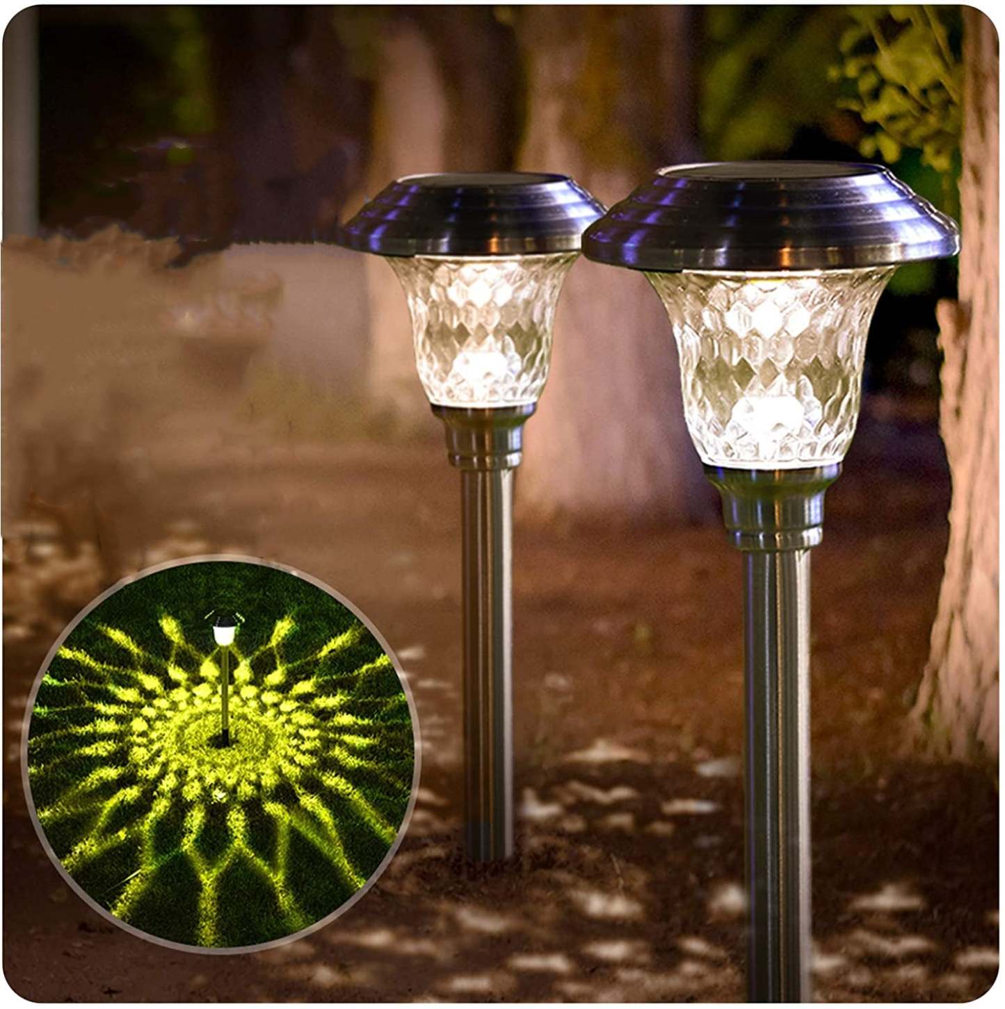 Waterproof Glass Stainless Steel Solar Street Light Outdoor Garden Decoration-xinru