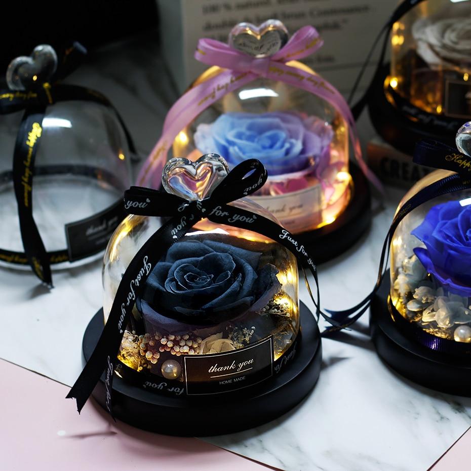 Mother's Day Gift Immortal Enchanted Rose Glass Heart Dome-xinru