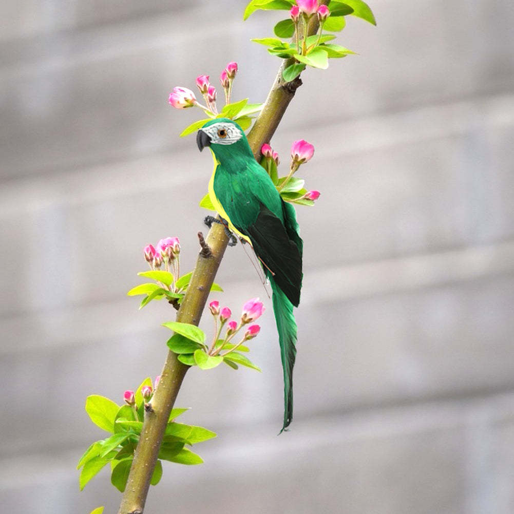 Handmade Foam Parrot Feather Figurine Ornament Fake Bird Garden Prop Decoration-xinru