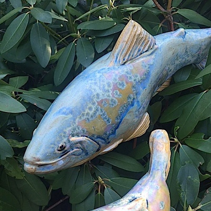 Garden Decoration Swimming Koi Resin Statue-xinru
