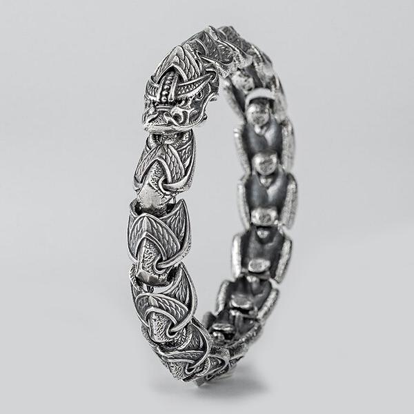 Jormungandr Bracelet - Bronze or Sterling Silver-xinru shop