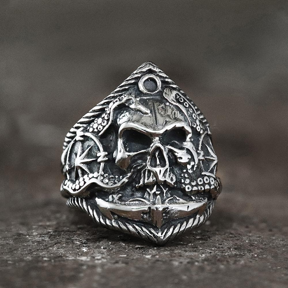 Kraken Octopus Stainless Steel Skull Ring-xinru shop