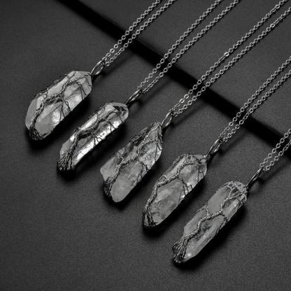 Yggdrasil Tree Of Life Rainbow Quartz Necklace-xinru