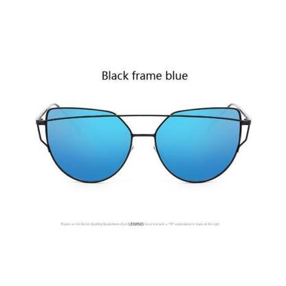 Classic Women's Fashion Metal Big Cat Eye Sunglasses-xinru