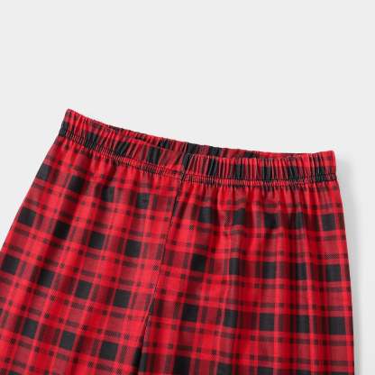 Plus Size Snowman Printed Plaid Design Christmas Family Matching Pajamas-xinru shop