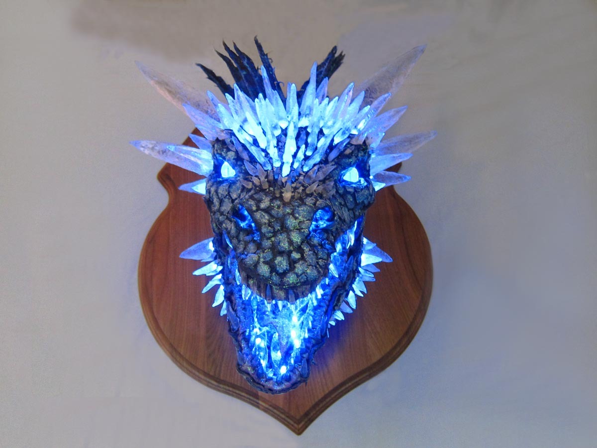 The Domineering Evil Dragon Wall Sculpture Lamp Decoration-xinru