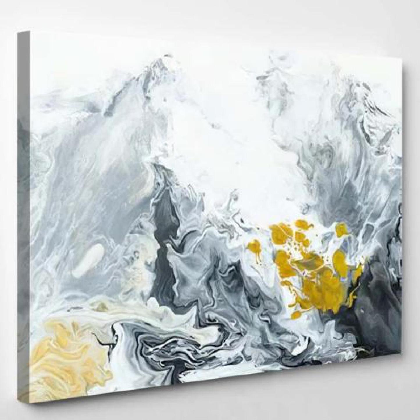 Black White Gold Marble Abstract Hand-xinru shop