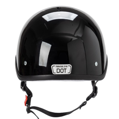 Shiny Motorcycle Half Helmet DOT Bright Black-xinru shop