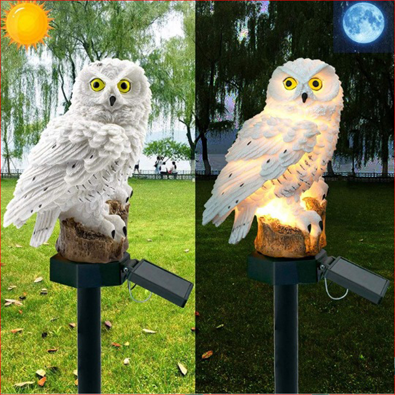 Solar Garden LED Light Owl Animal Elf Lawn Decoration-xinru