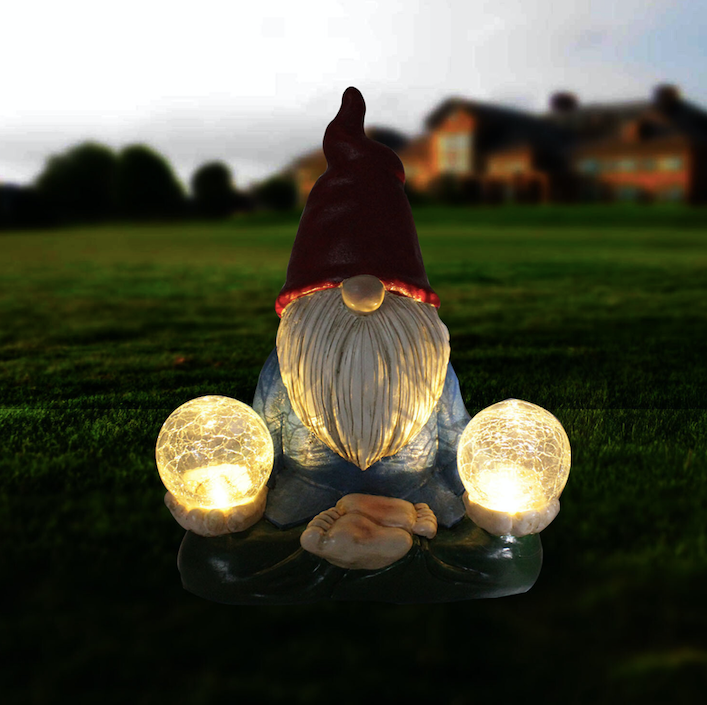 Solar Garden Decor,Garden Gnome Statue With Solar Lamp-xinru