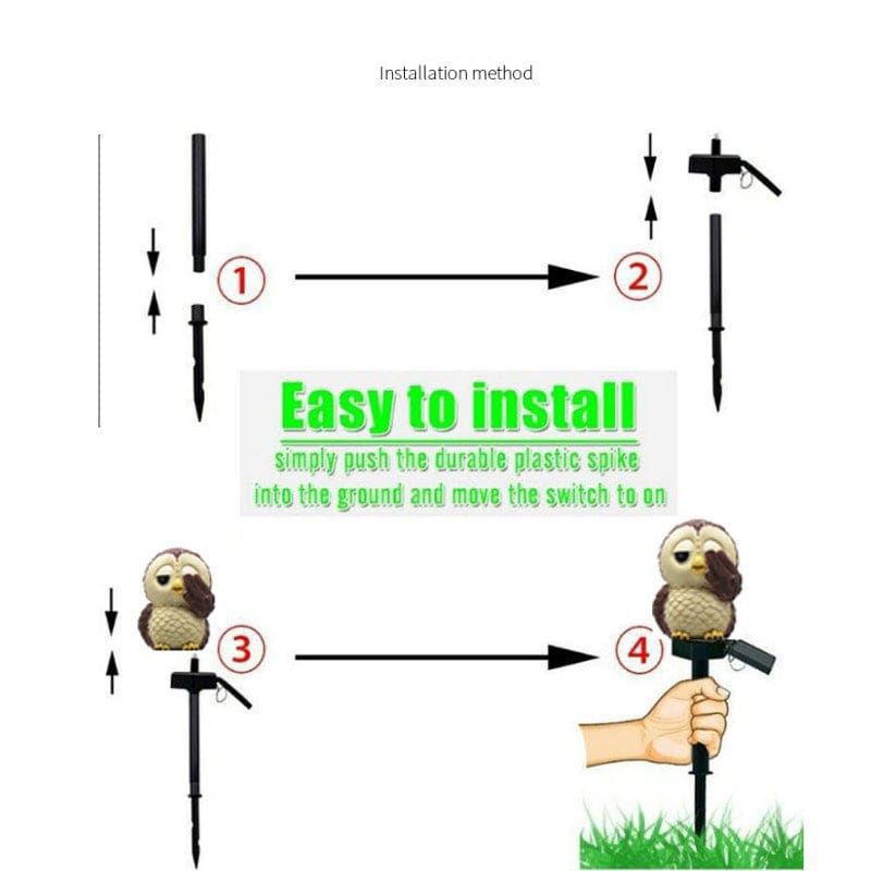 Outdoor Solar Owl Lights Stake Lights Garden Ornaments-xinru