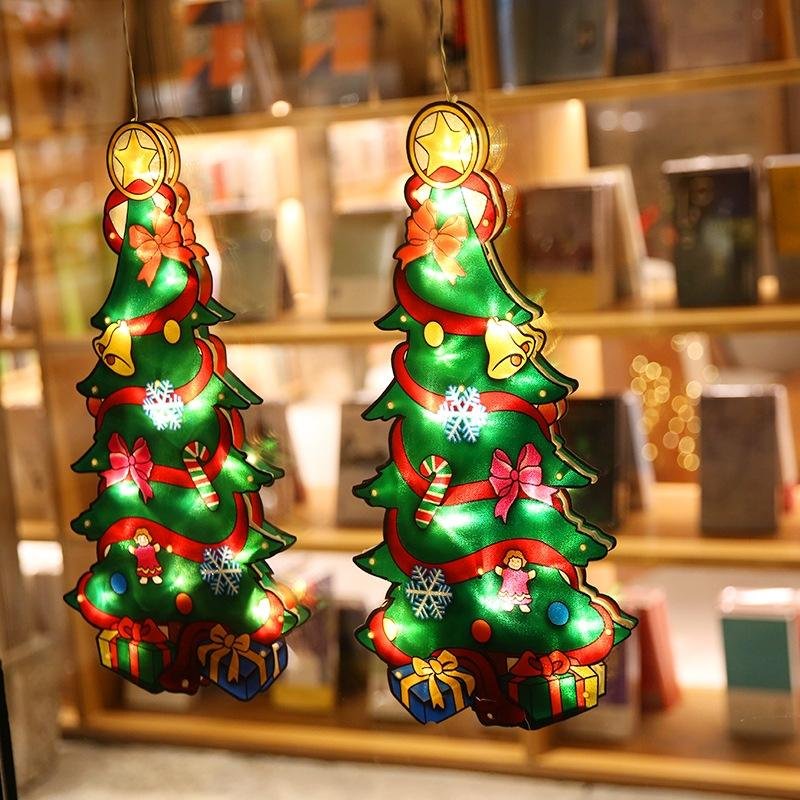 Santa Claus Led Sucker Window Hanging Lights Christmas Decoration Atmosphere Scene Decoration Holiday Decoration Lights-xinru shop