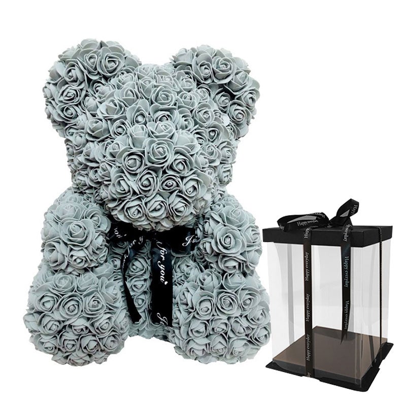 Luxury Rose Bear With Gift Box 25cm-xinru shop