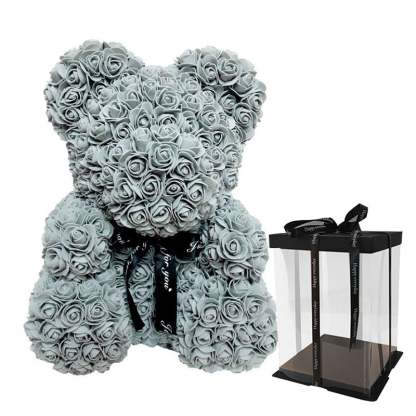 Luxury Rose Bear With Gift Box 25cm-xinru shop