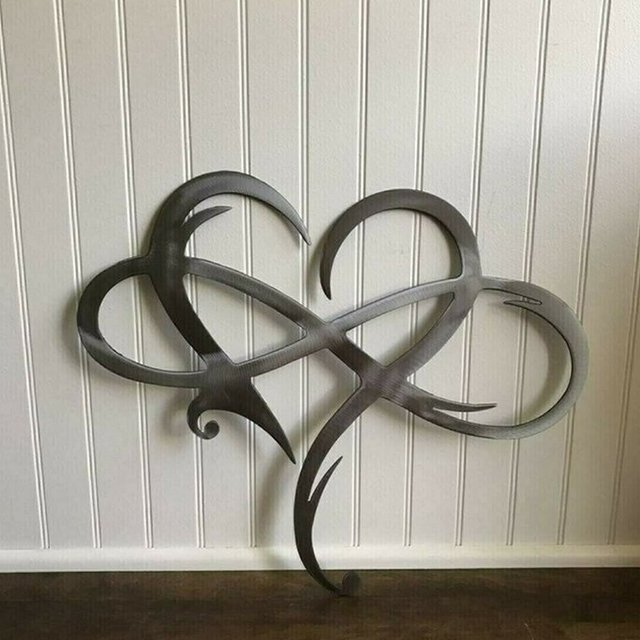 Steel Infinity Heart Wall Decor Metal Wall Art Unique Gift-xinru