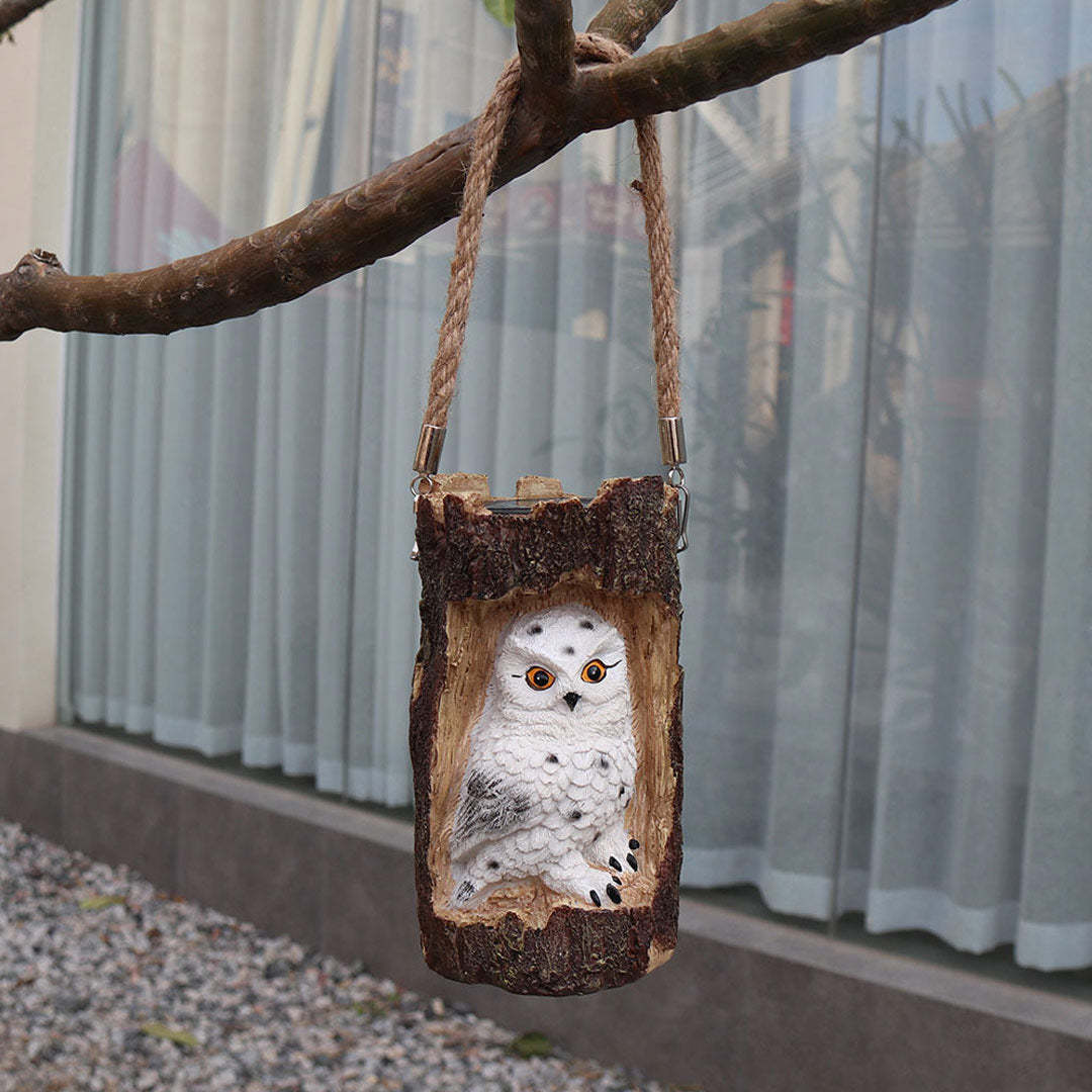 Solar Owl Garden Decorations LED Waterproof Hanging Lanterns-xinru