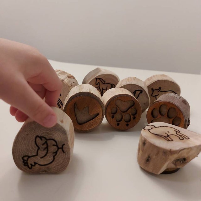 9 Pieces Animal Tracks Playdoh Stamps Set-xinru