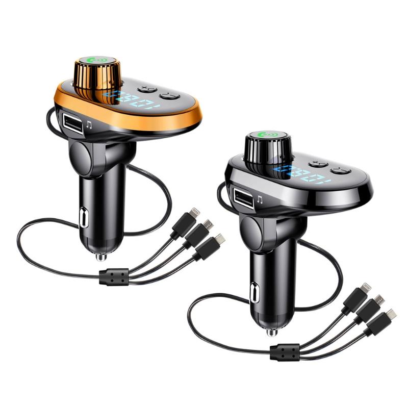 Car Bluetooth  Phone Fm Transmitter  Charger-xinru