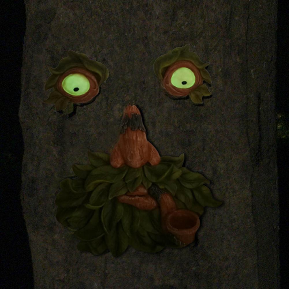 Tree Face Decoration Tree Bark Grimace Facial Features Decoration Garden Ornament-xinru
