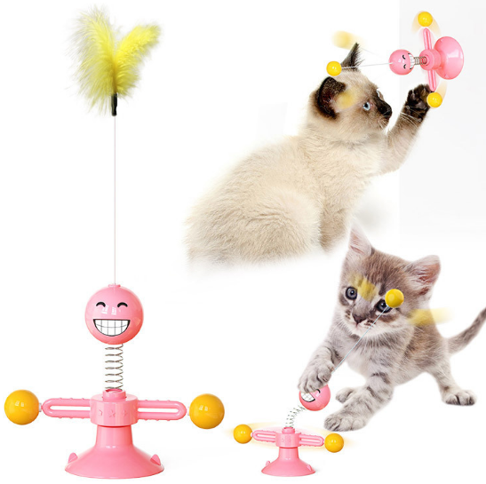 Spinning Feather Cat Stick Toy-xinru