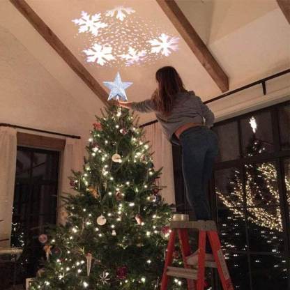 3D Hollow Gold Silver Star Christmas Tree Topper-xinru shop